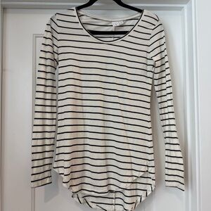 BP Black and White Striped Long Sleeve Tee